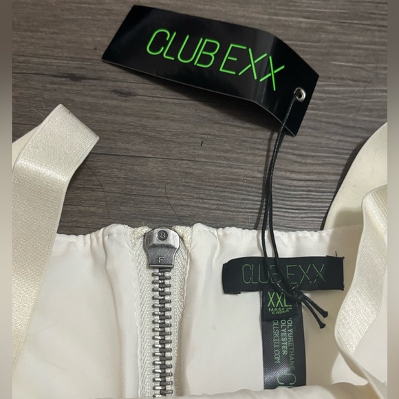 *FLAWED* NWT Dolls Kill / Club Exx White Rude Awakening Rave Bottoms - Picture 4 of 5